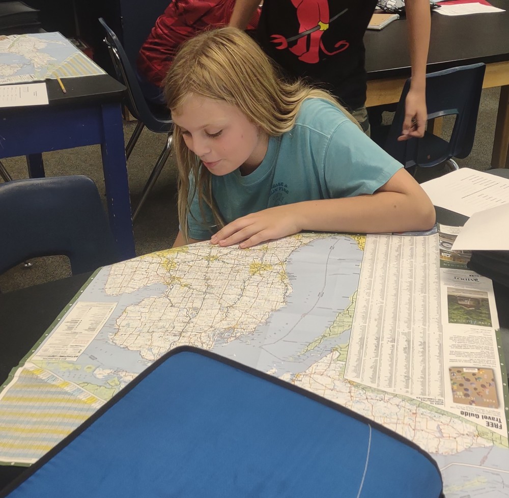 students learning about maps