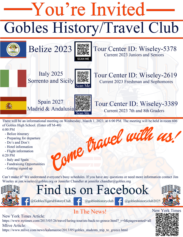 Gobles History/Travel Club Image