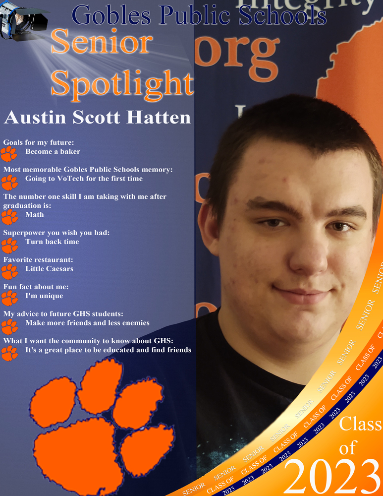 Senior Spotlight....Austin Hatten!