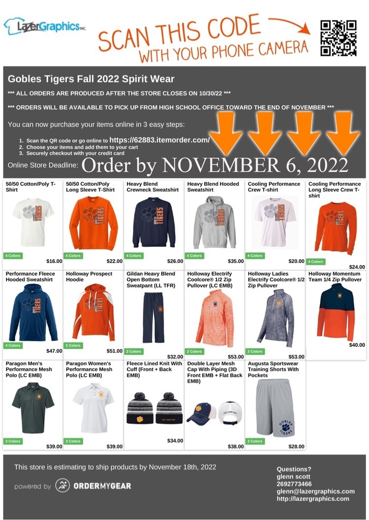 Tiger clothing order form